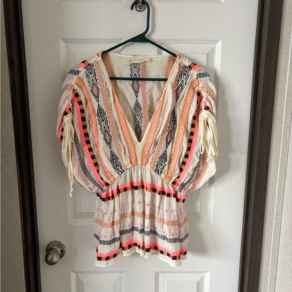 Together Vibrant Geometric Women's Blouse